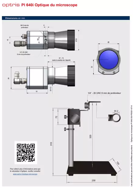 Pl 640i Microscope Optris - Caméra IR à optique microscope